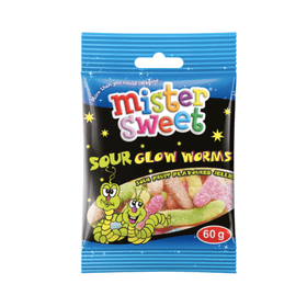 Mini Sour Glow Worms 24 x 60g