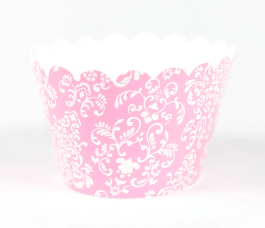 Sweet Celebration Cupcake Wrappers -12 - Damask Pink