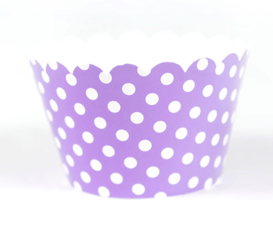 Sweet Celebration Cupcake Wrappers -12 - Polka Purple