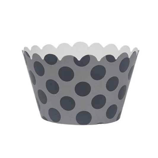 Sweet Celebration Cupcake Wrappers -12 - Polka Black