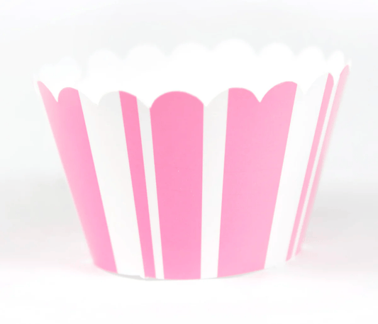 Sweet Celebration Cupcake Wrappers -12 - Stripe Pink