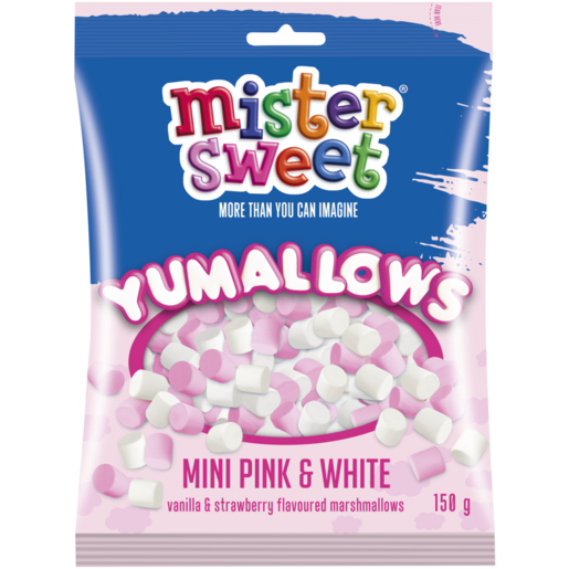 Mini Pink & White Marshmallows 150g