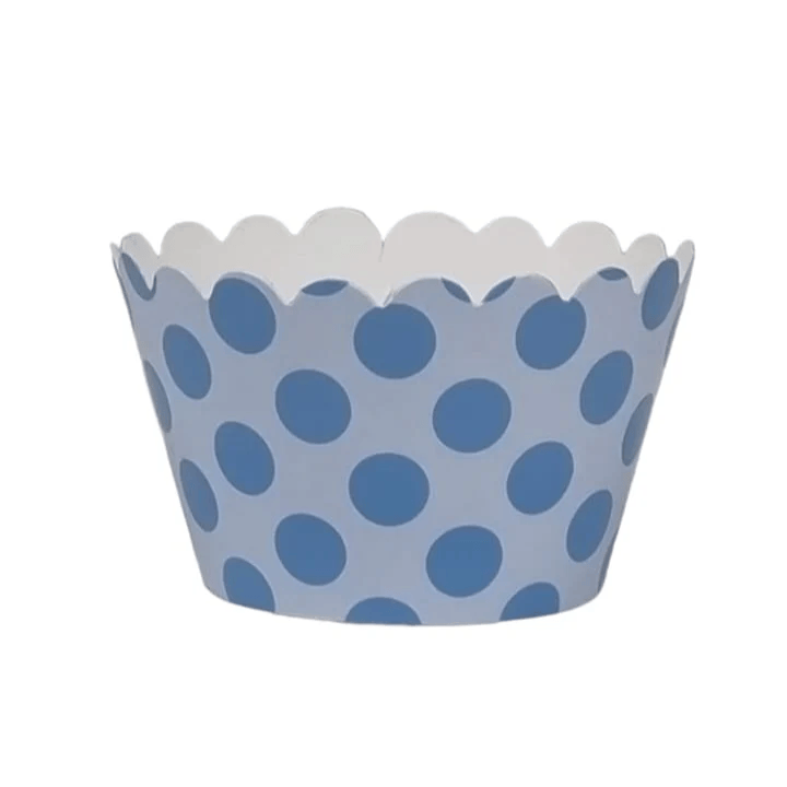 Sweet Celebration Cupcake Wrappers -12 - Polka Blue