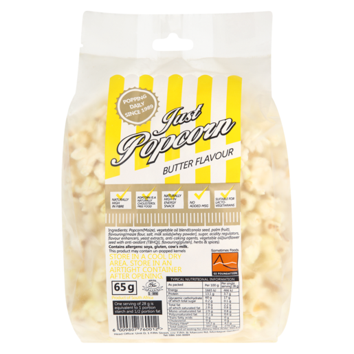 Just Popcorn Butter 10 x 65g