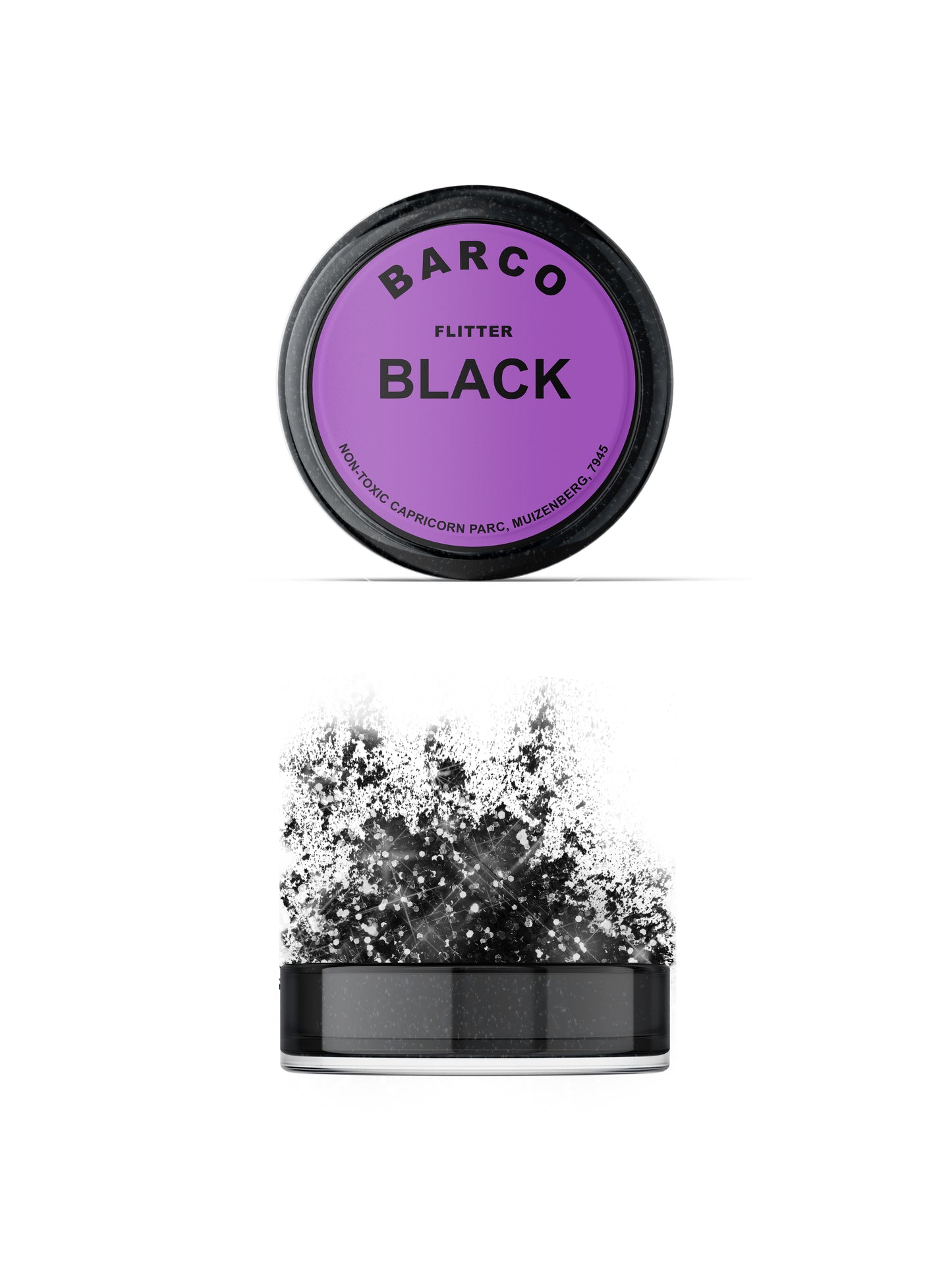 Barco Black Flitter Glitter 10ml (Purple Label)