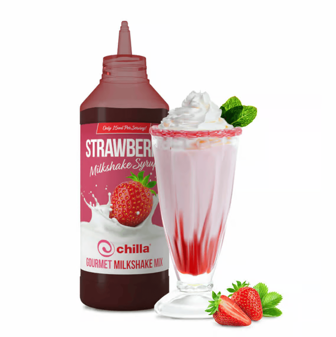 Chilla Strawberry Milkshake Syrups 1l