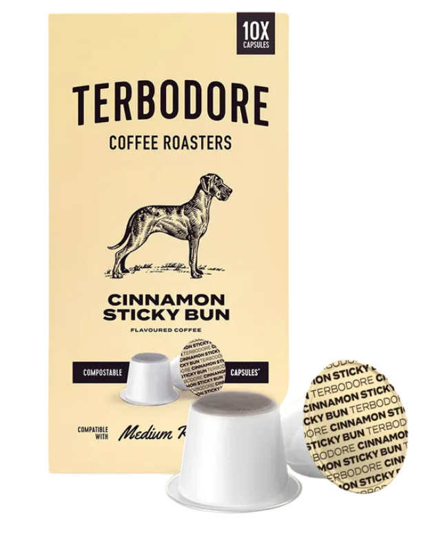 Terbodore Cinnamon Sticky Bun Coffee Capsules 10's