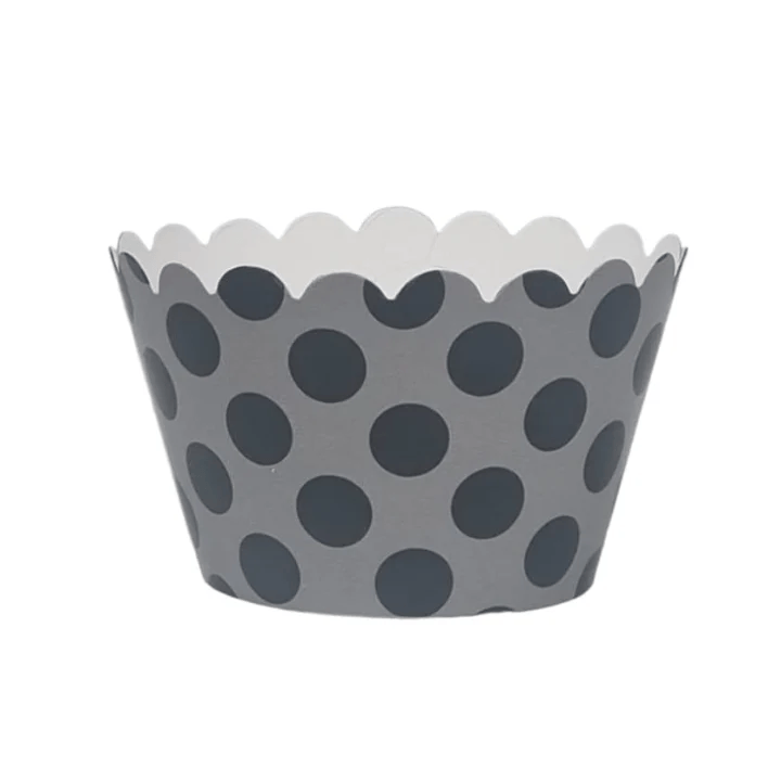 Sweet Celebration Cupcake Wrappers -12 - Polka Black