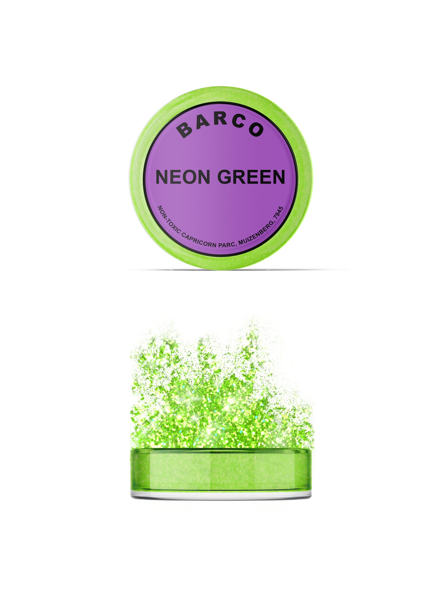 Barco Neon Green Flitter Glitter 10ml (Purple Label)