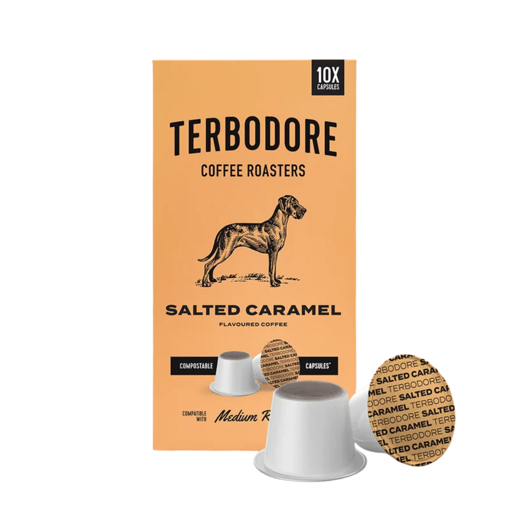 Terbodore Salted Caramel Flavoured Coffee Capsules 50's