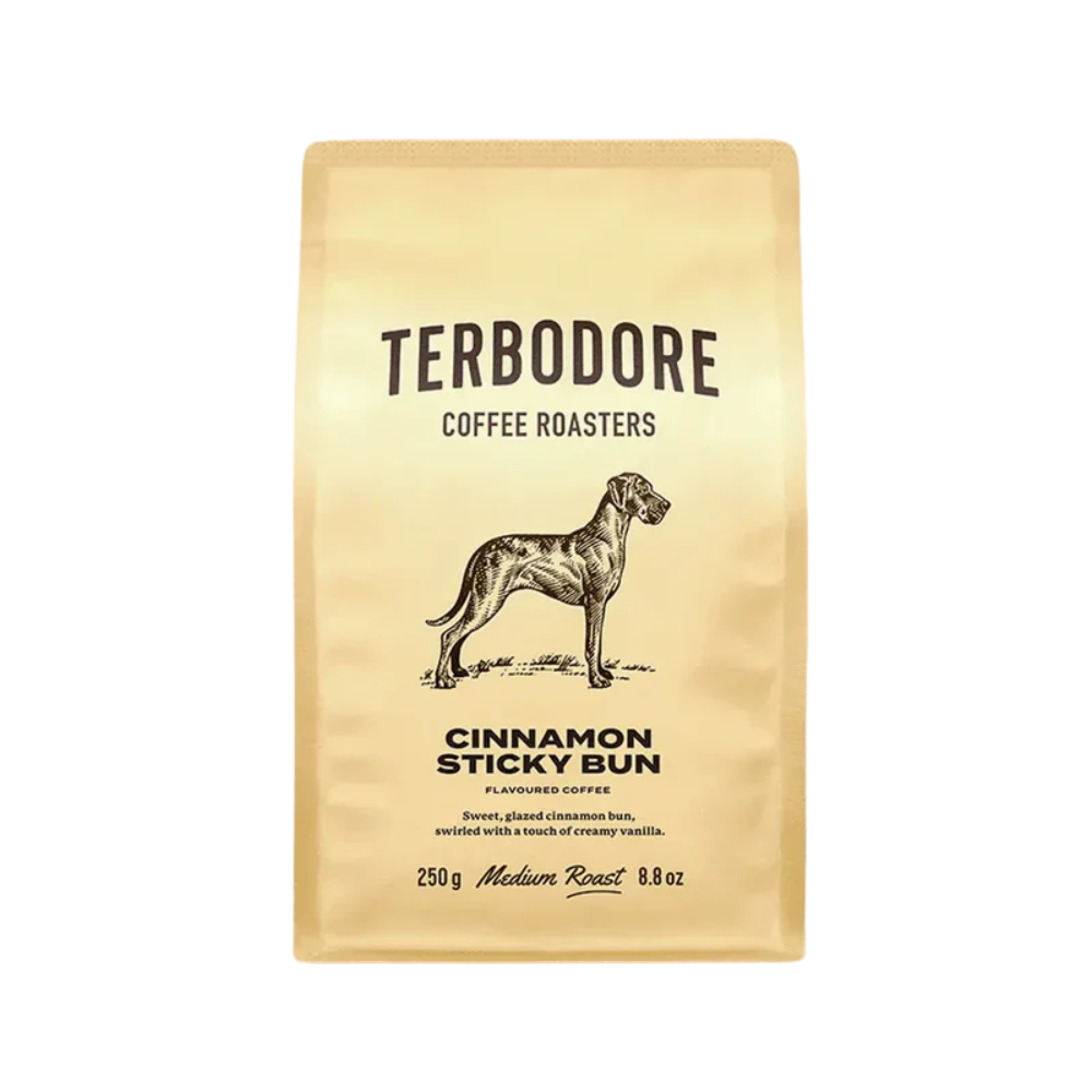Terbodore Cinnamon Sticky Bun Flavoured Range Coffee 250g