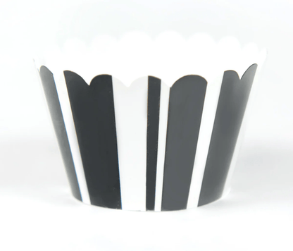 Sweet Celebration Cupcake Wrappers -12 - Stripe Black
