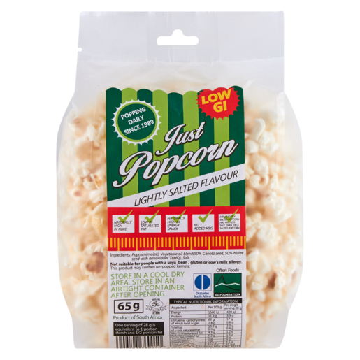 Just Popcorn Salted (Low GI) 10 x 65g