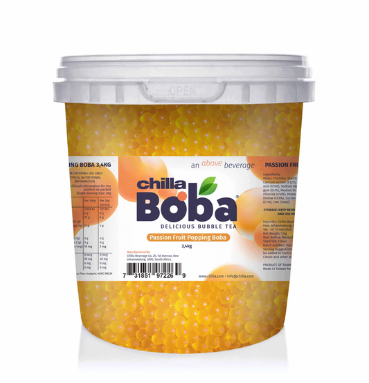Chilla Passion Fruit Popping Boba 3.4kg