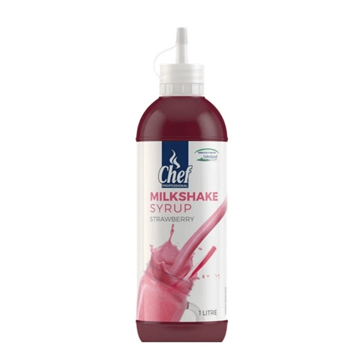 Chef Strawberry Milkshake Syrup 1lt