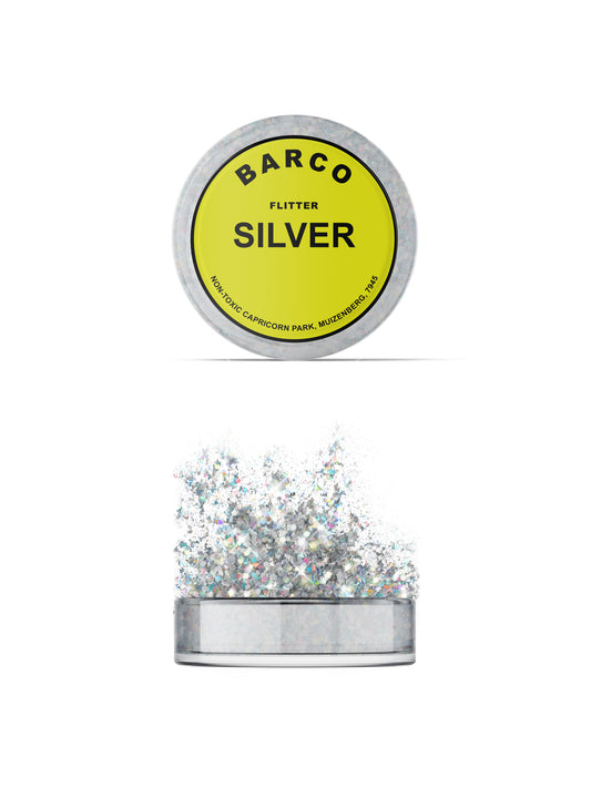 Barco Silver Holographic Flitter 50ml (Yellow Label)