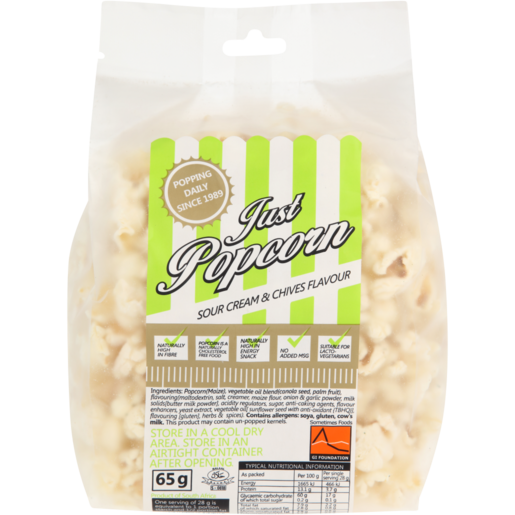 Just Popcorn Sour Cream Chives 10 x 65g
