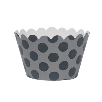 Sweet Celebration Cupcake Wrappers -12 - Polka Black