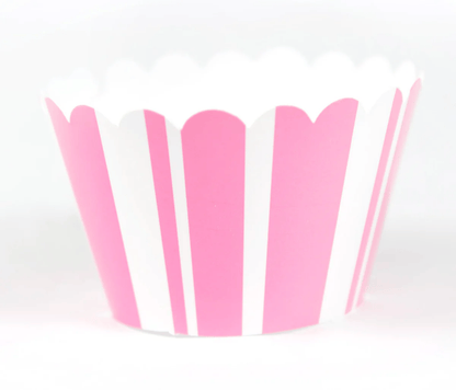 Sweet Celebration Cupcake Wrappers -12 - Stripe Pink