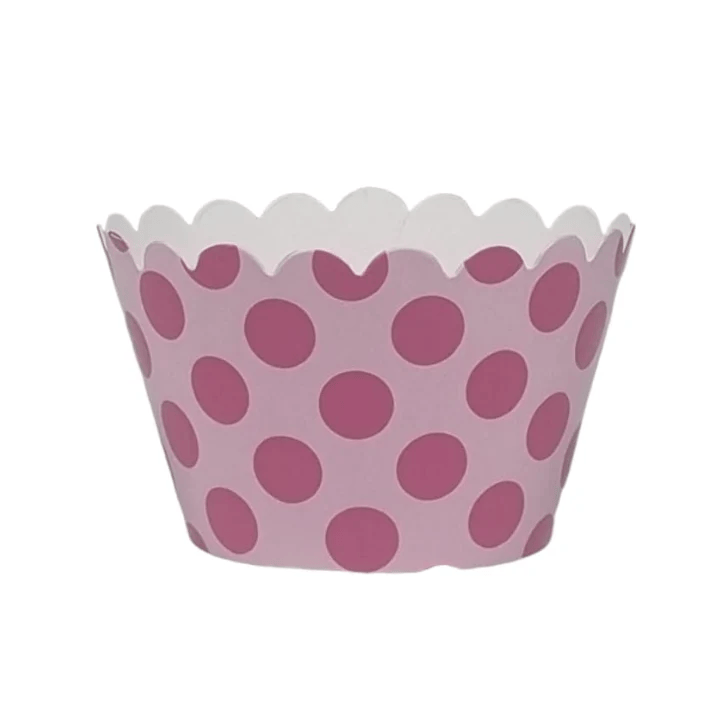 Sweet Celebration Cupcake Wrappers -12 - Polka Pink