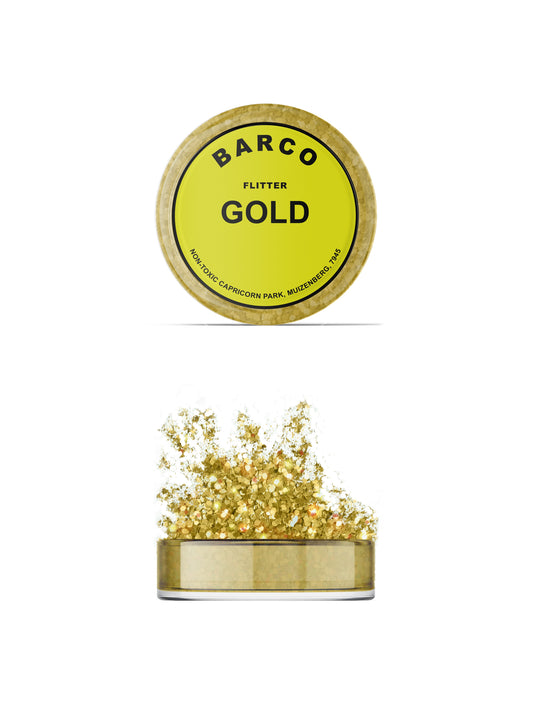 Barco Gold Holographic Flitter 50ml (Yellow Label)