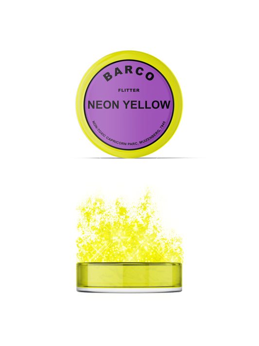 Barco Neon Yellow Flitter Glitter 10ml (Purple Label)