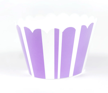 Sweet Celebration Cupcake Wrappers -12 - Stripe Purple