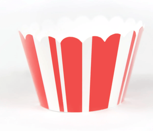 Sweet Celebration Cupcake Wrappers -12 - Stripe Red