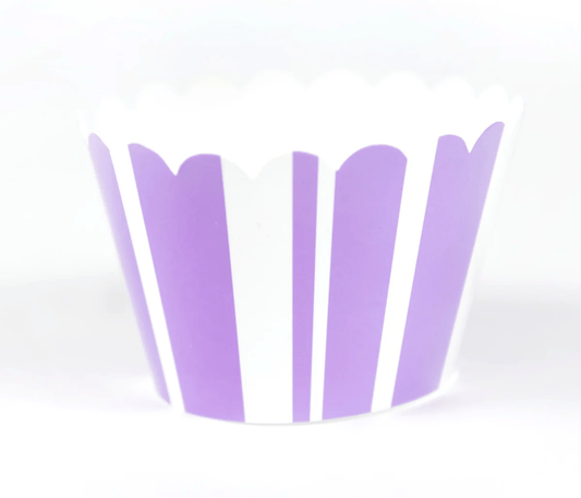 Sweet Celebration Cupcake Wrappers -12 - Stripe Purple