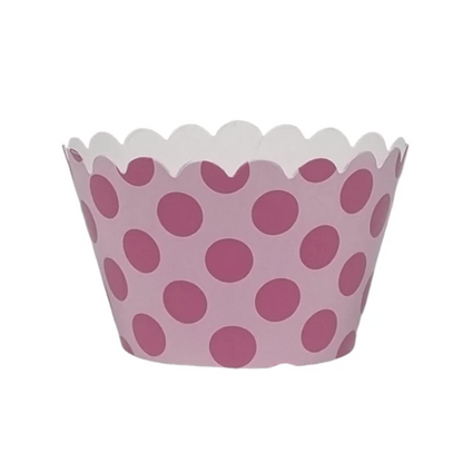 Sweet Celebration Cupcake Wrappers -12 - Polka Pink
