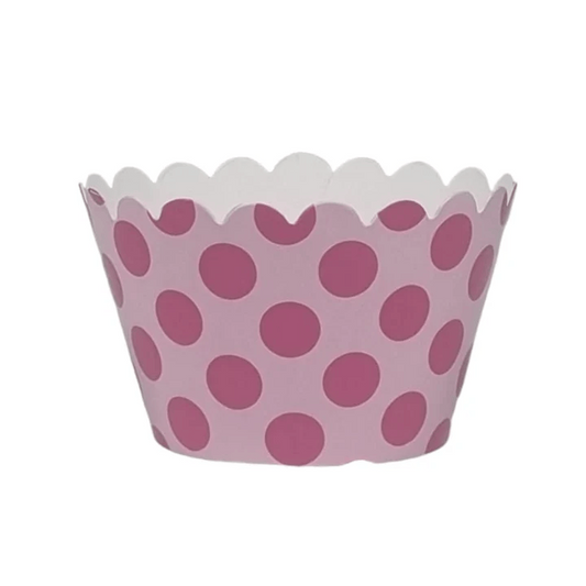 Sweet Celebration Cupcake Wrappers -12 - Polka Pink