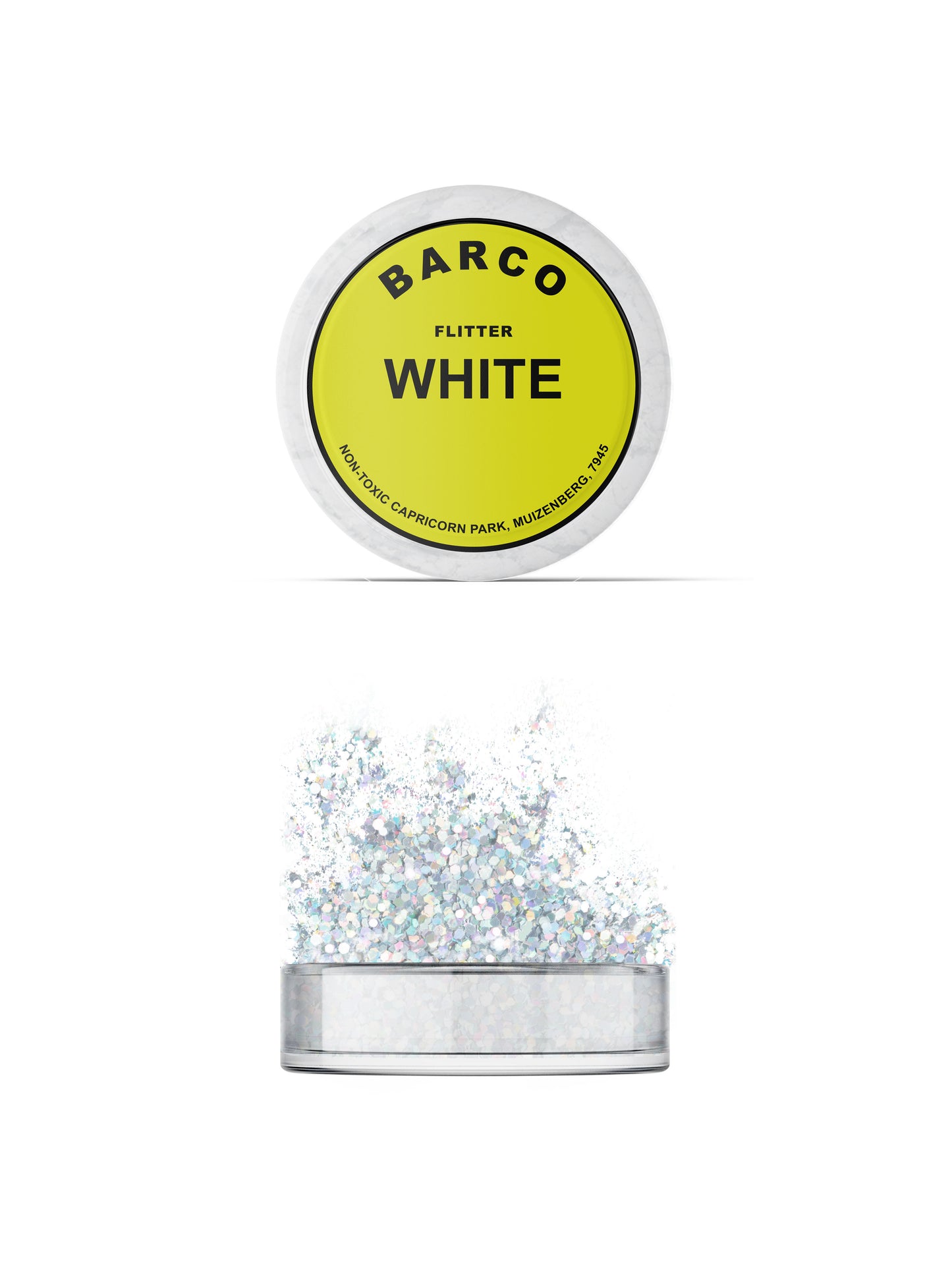 Barco White Holographic Flitter 50ml (Yellow Label)